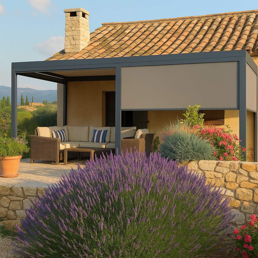 Store zip pour pergola, maison provenciale